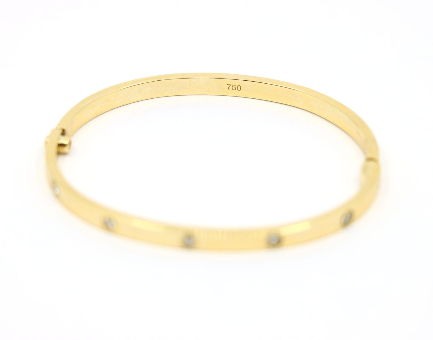 Cartier 18K Gold Classic LOVE Diamond Bracelet - 10 Diamonds