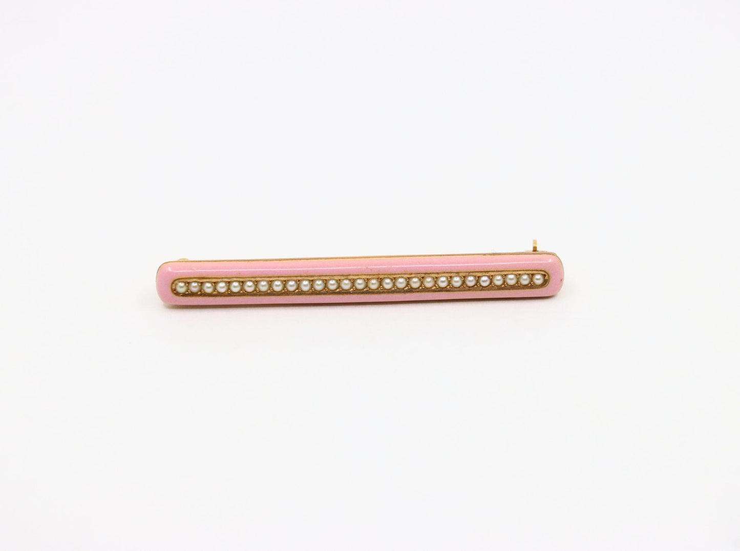 Vintage Tiffany & Co. 14K Gold Pink Enamel Pearl Brooch Set