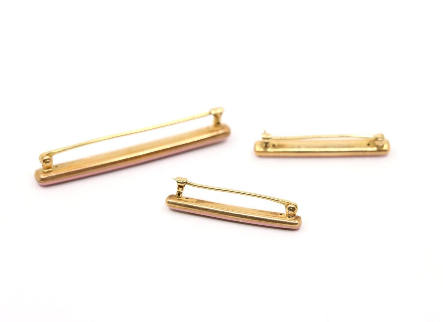 Vintage Tiffany & Co. 14K Gold Pink Enamel Pearl Brooch Set
