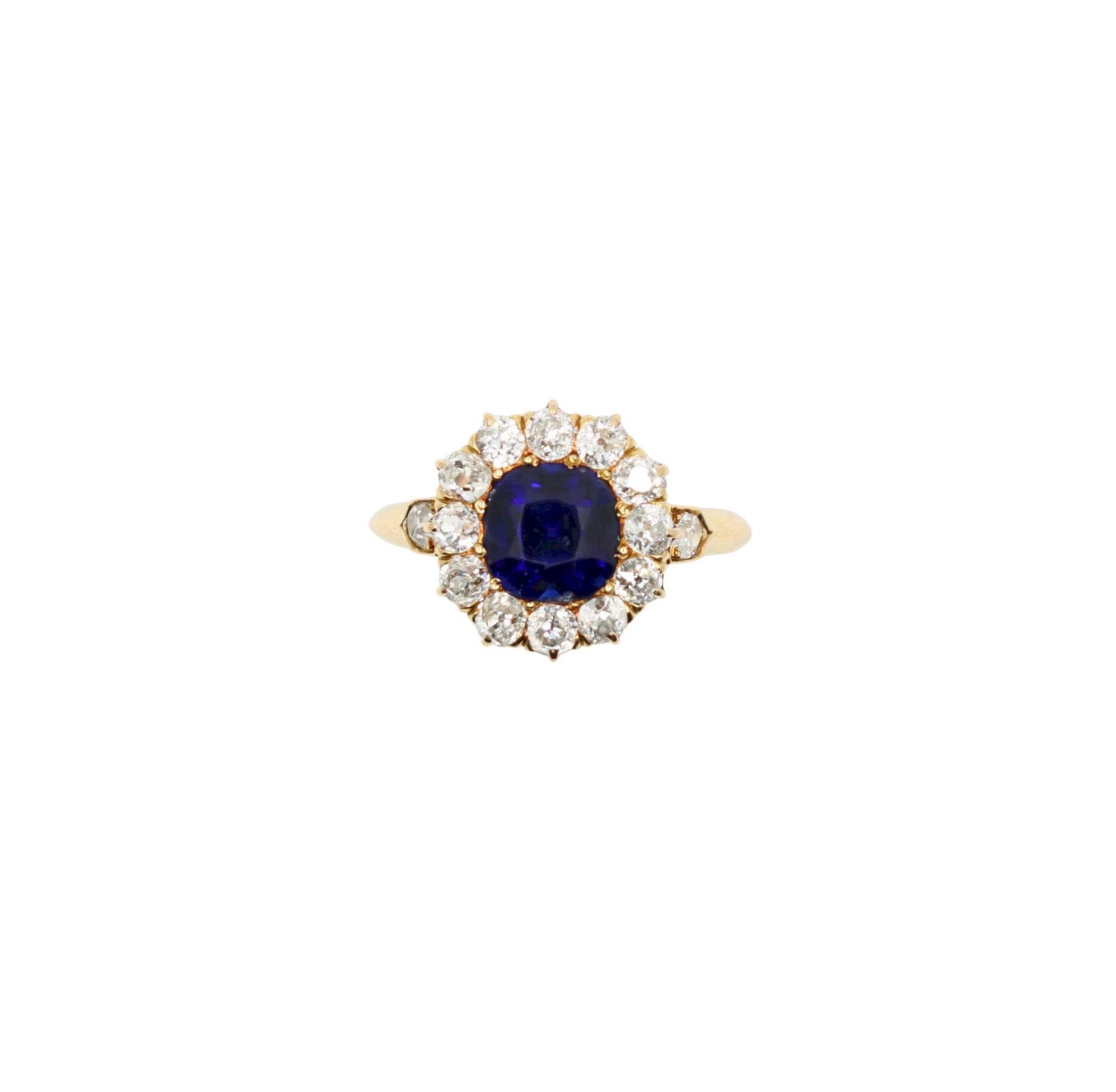 Vintage 18K Gold Diamond Sapphire Ring