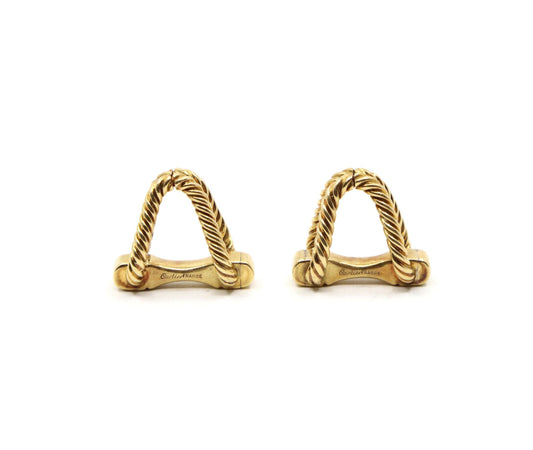 Cartier 18K Gold Rope Twist Stirrup Cufflink