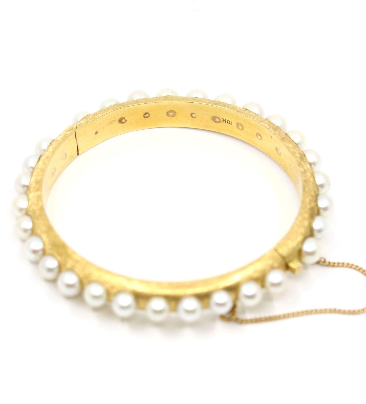 Vintage 18K Gold Pearl Bracelet