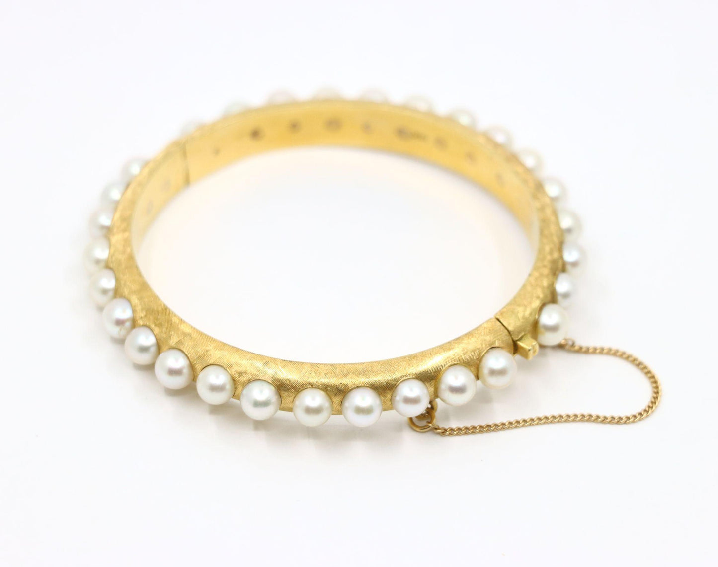 Vintage 18K Gold Pearl Bracelet