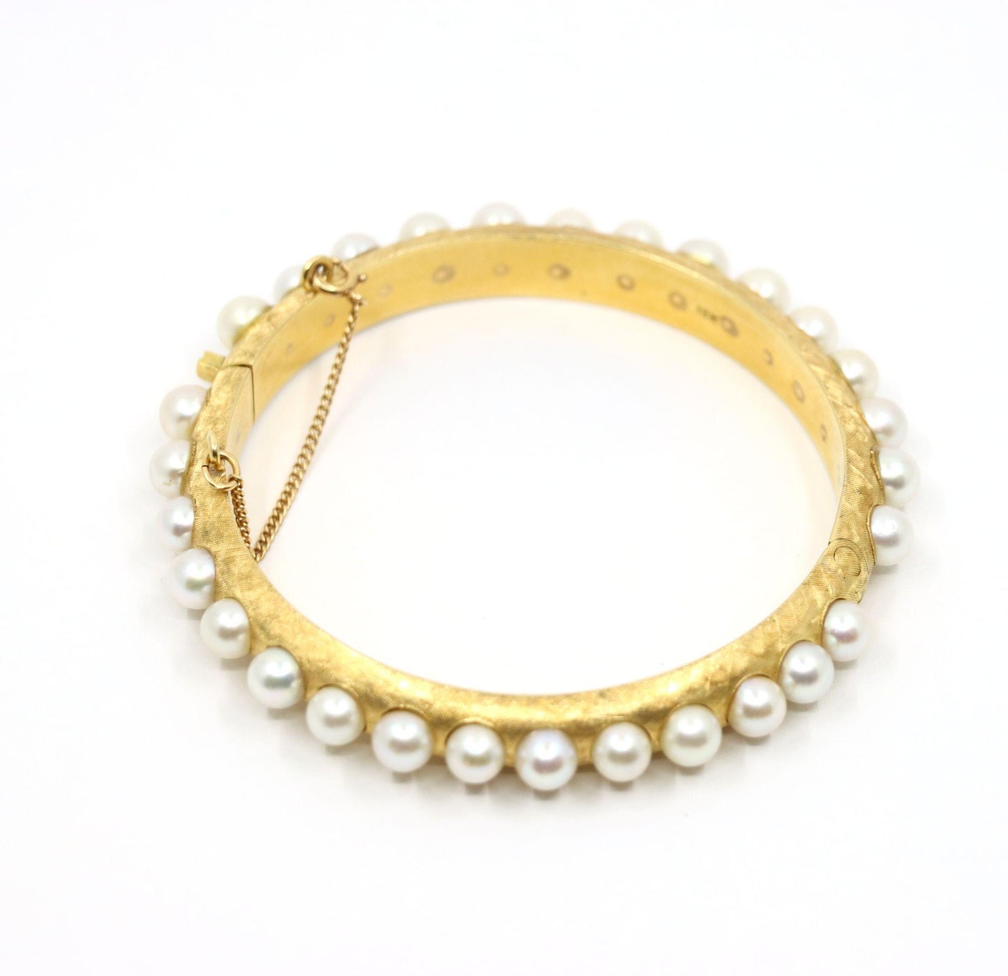 Vintage 18K Gold Pearl Bracelet