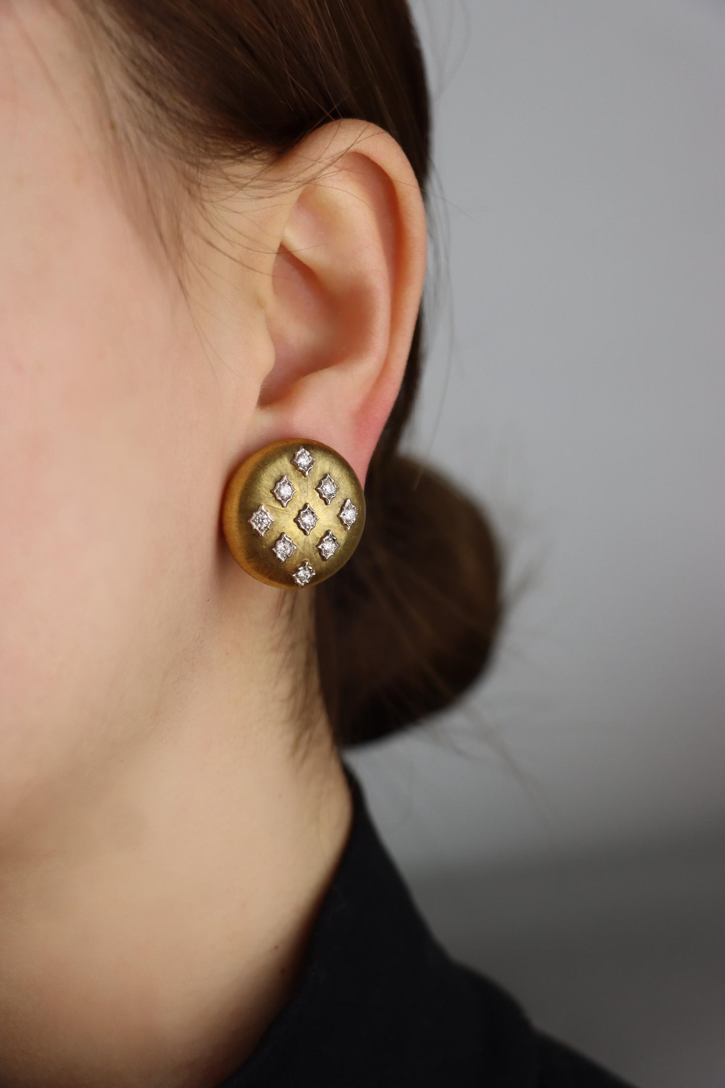Mario Buccellati Geminato 18K Gold Diamond Earrings