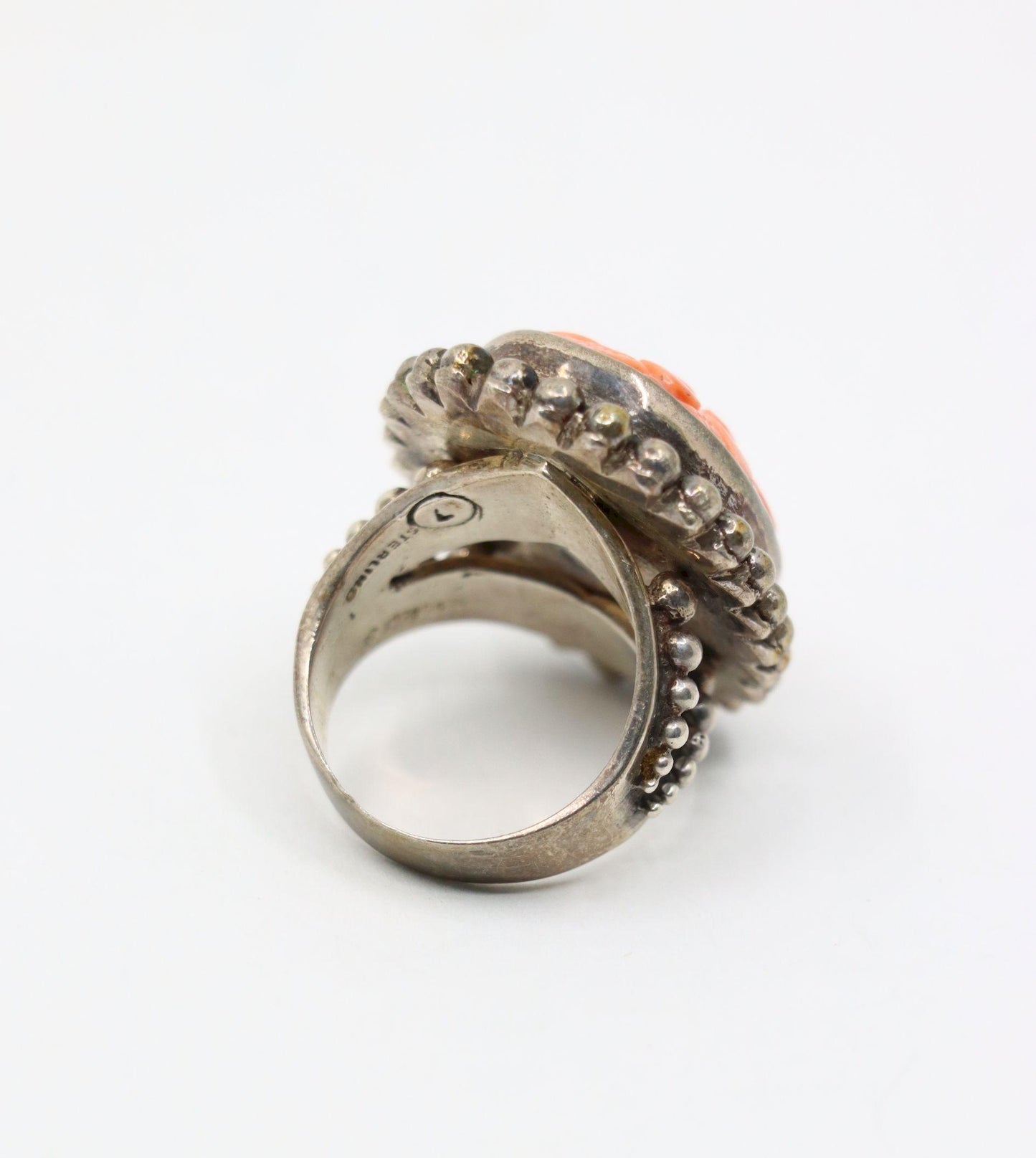 Stephen Dweck Sterling Coral Flower Ring