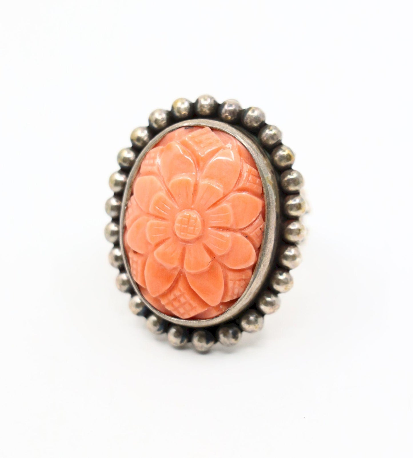 Stephen Dweck Sterling Coral Flower Ring
