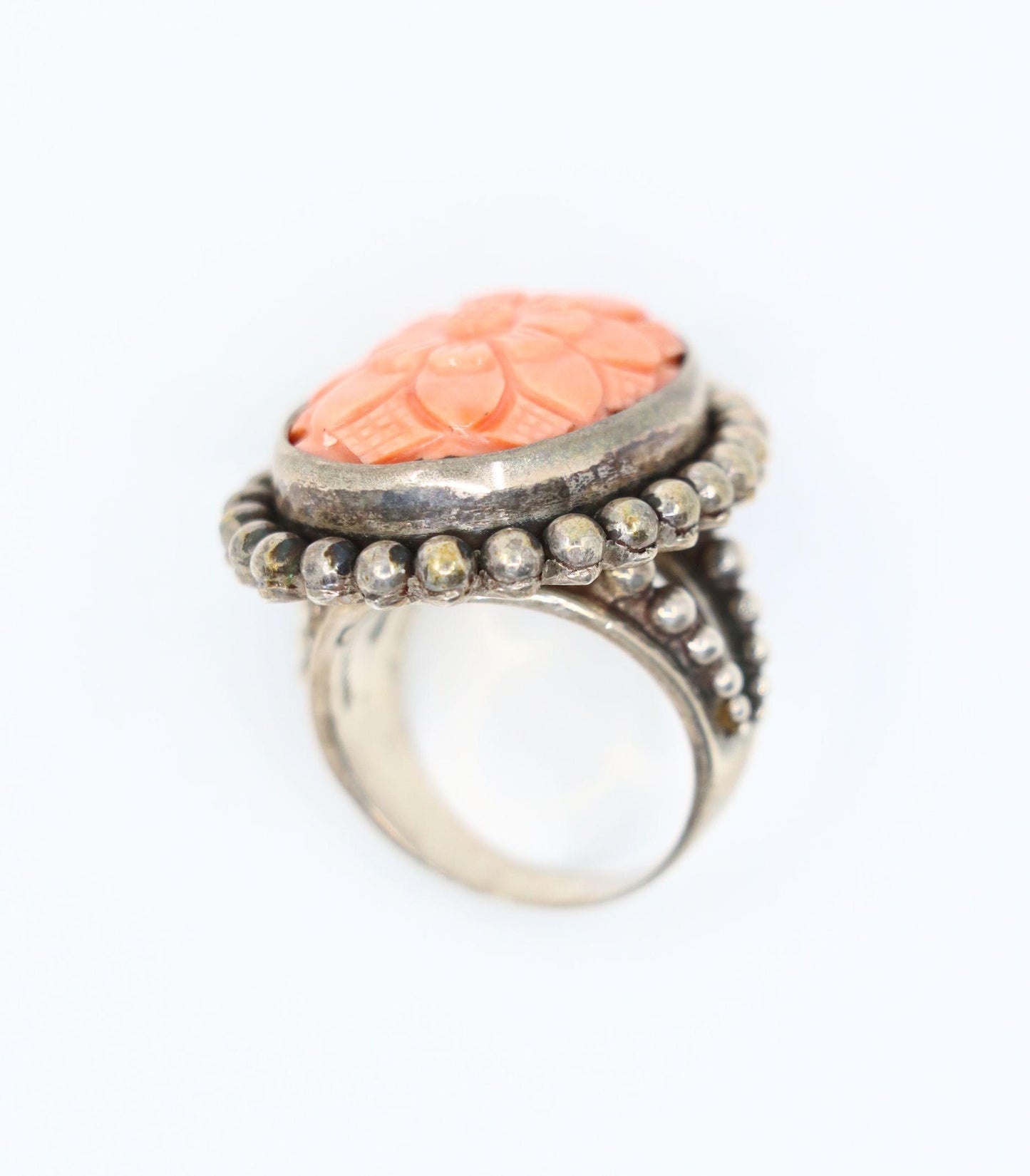 Stephen Dweck Sterling Coral Flower Ring