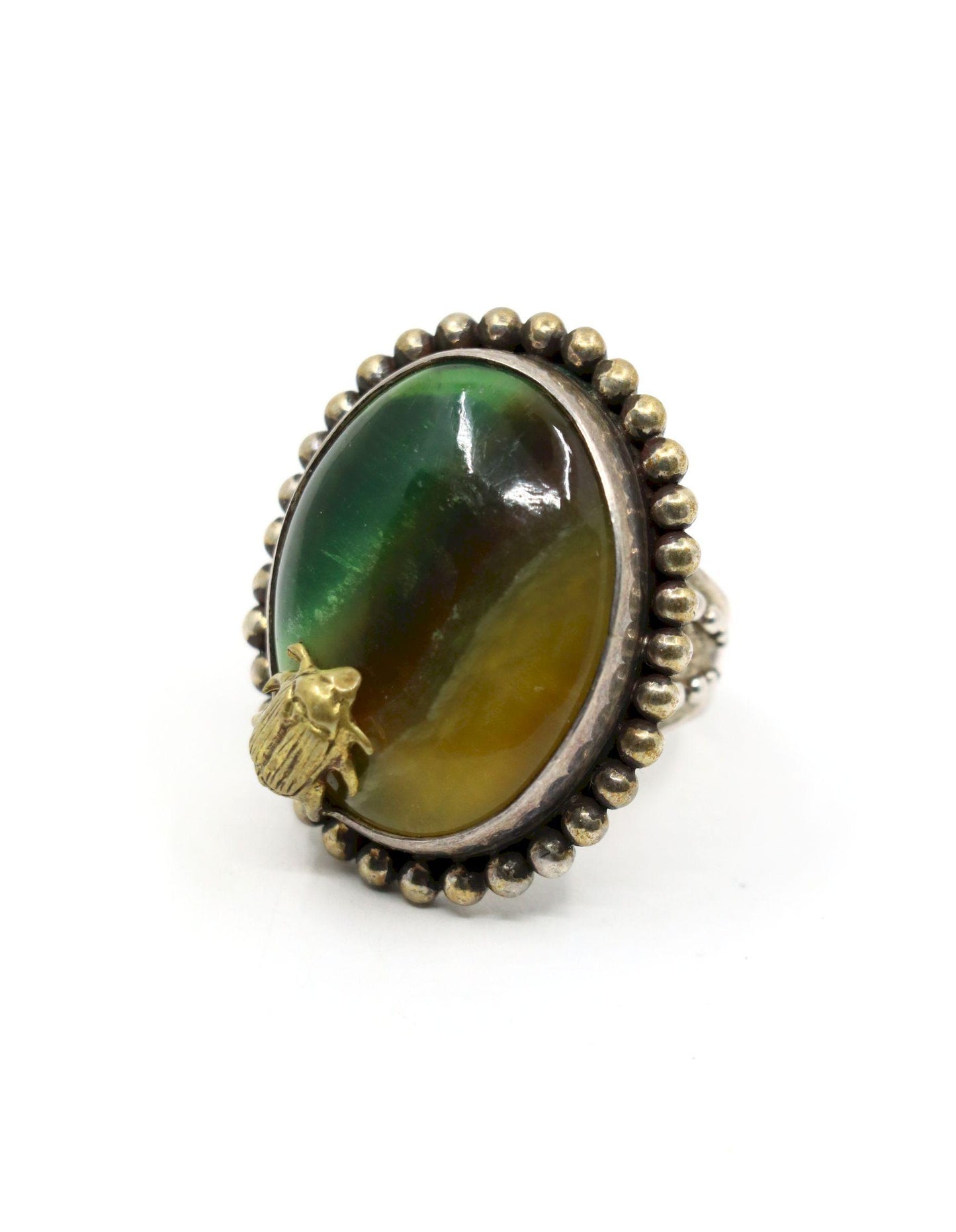 Stephen Dweck Sterling Gemstone Adam Beetle Ring