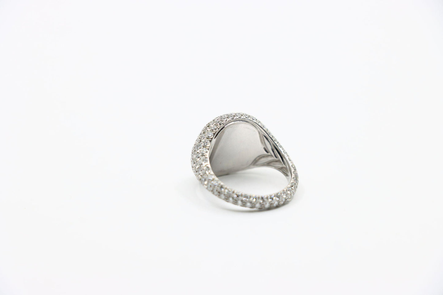 David Yurman 18K White Gold Diamonds Pavé Pinky Ring