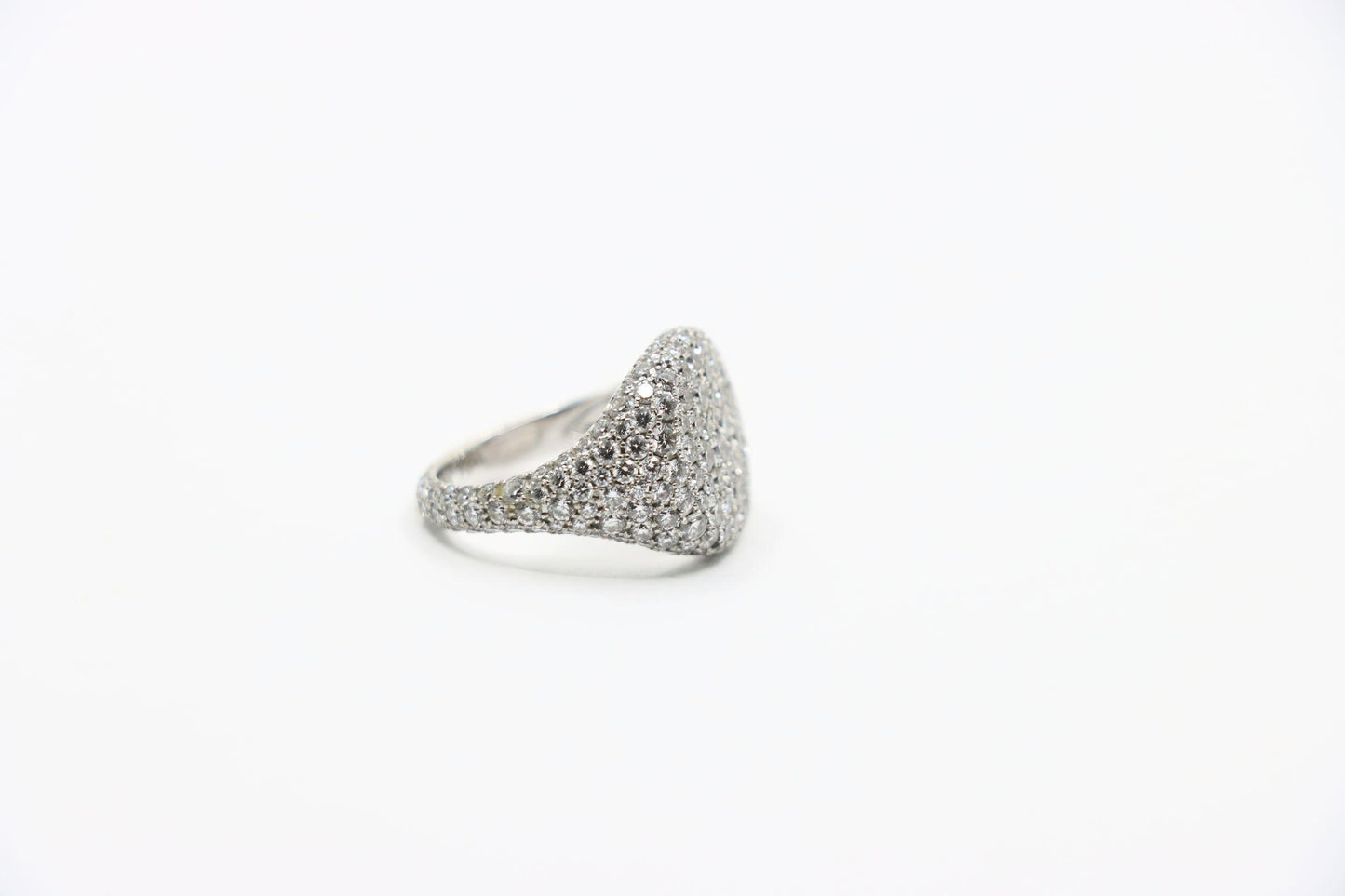 David Yurman 18K White Gold Diamonds Pavé Pinky Ring