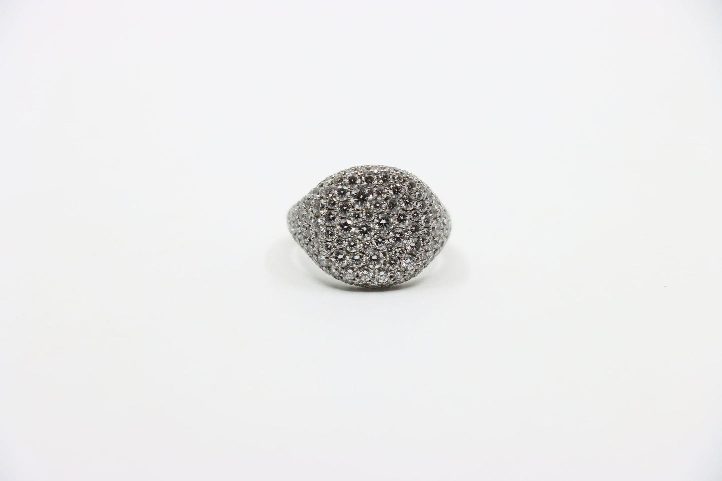 David Yurman 18K White Gold Diamonds Pavé Pinky Ring