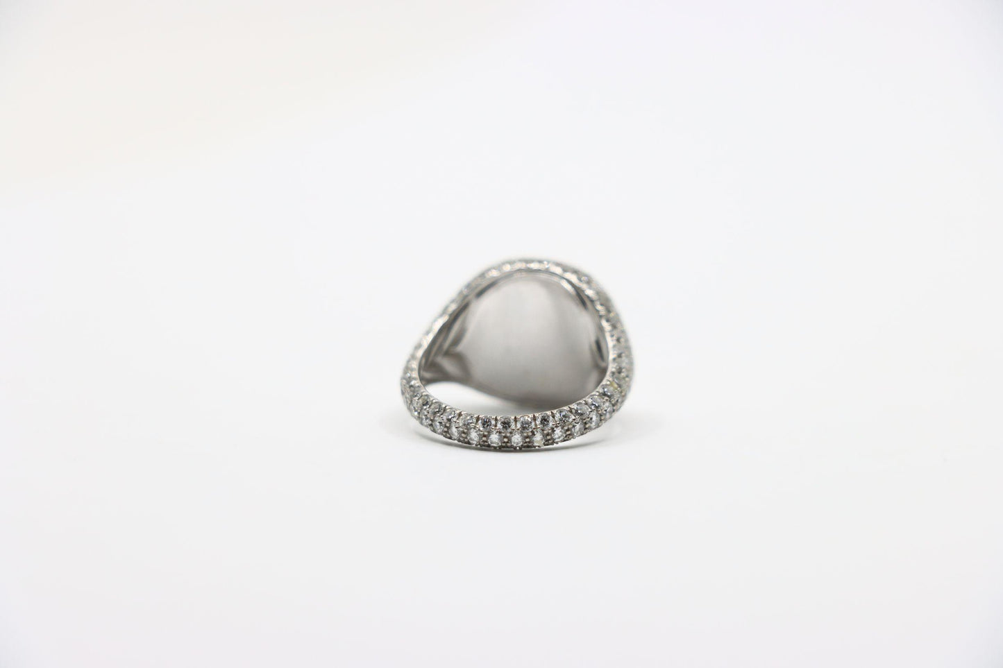 David Yurman 18K White Gold Diamonds Pavé Pinky Ring