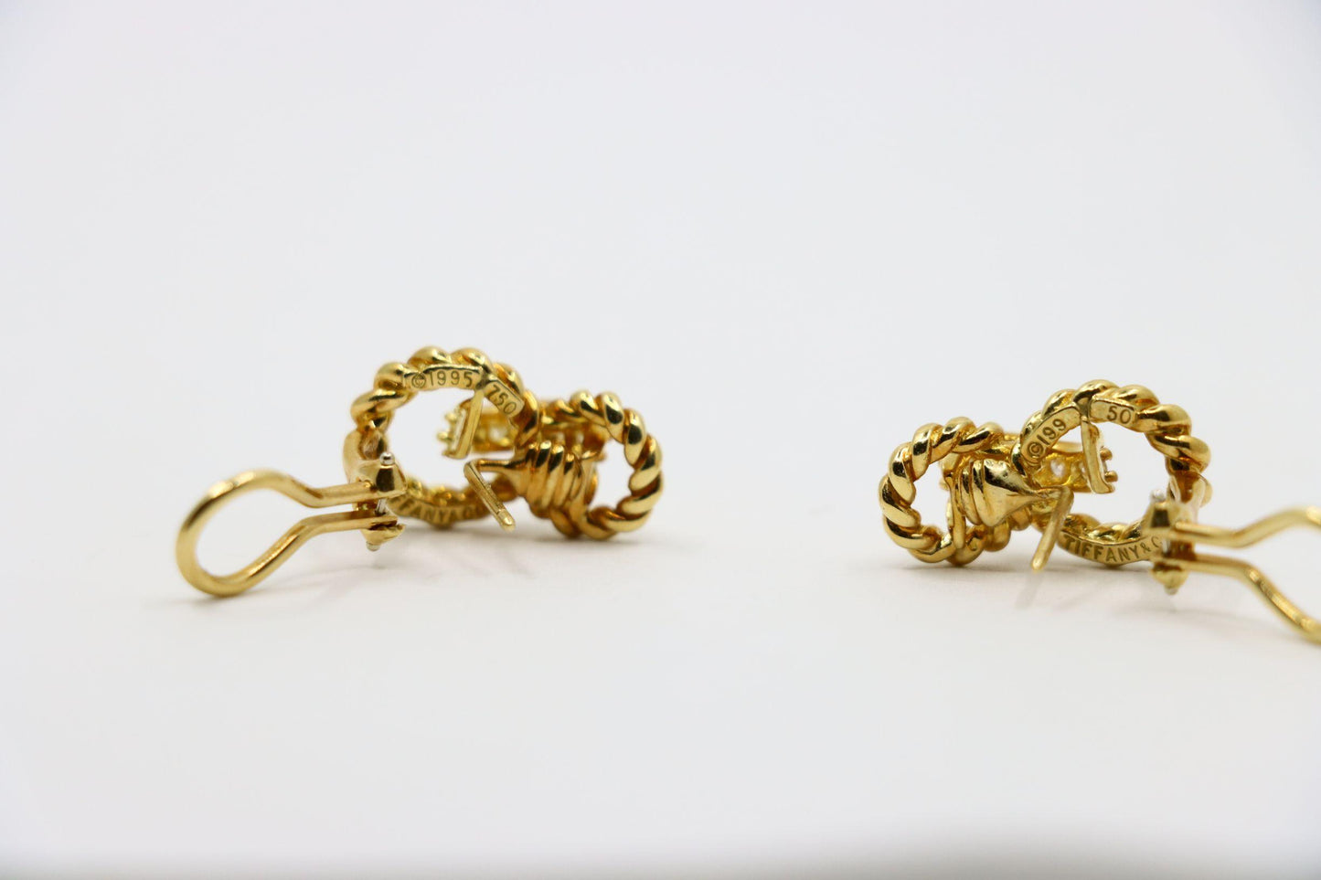 Tiffany & Co. 18K Gold Diamond Twist Earrings