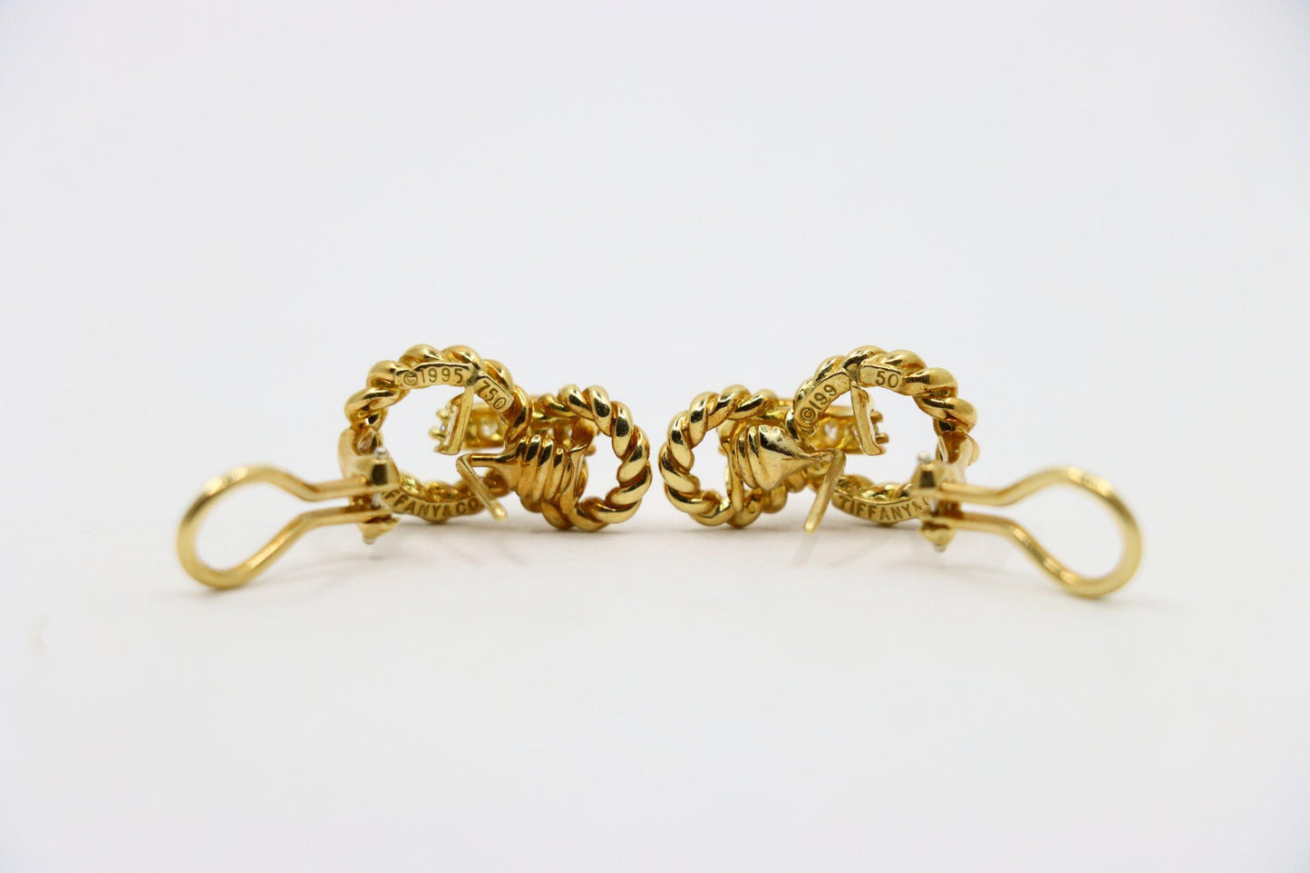 Tiffany & Co. 18K Gold Diamond Twist Earrings