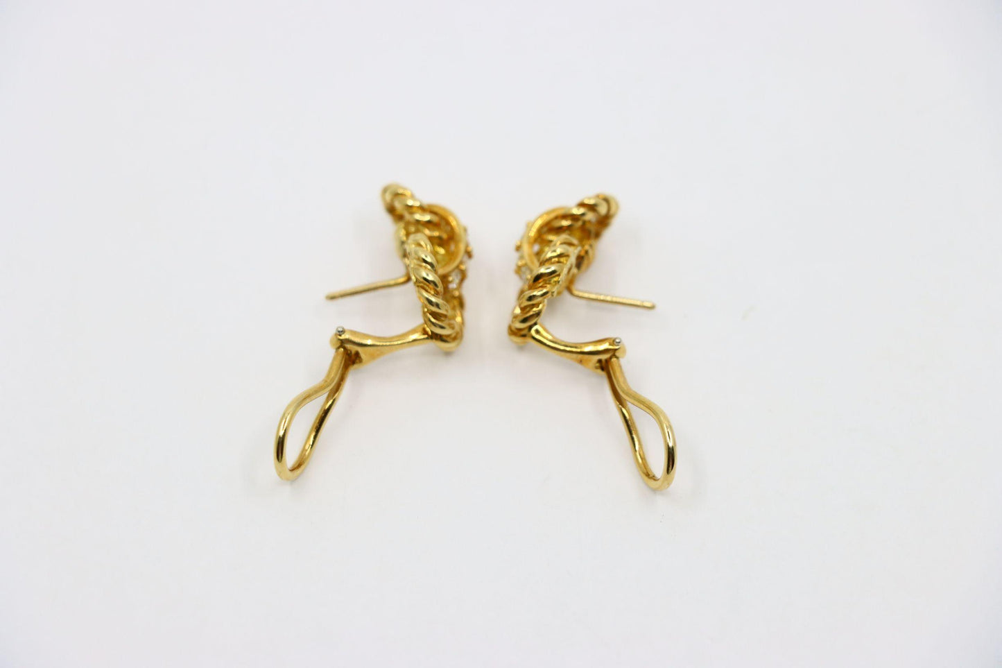 Tiffany & Co. 18K Gold Diamond Twist Earrings