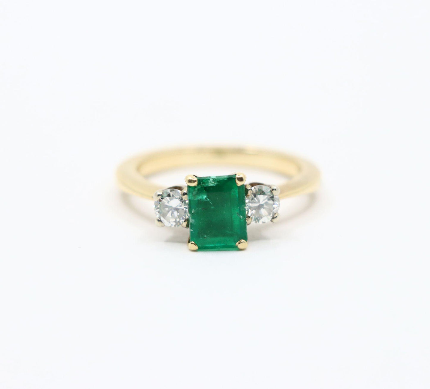 14K Gold Emerald Diamond Ring