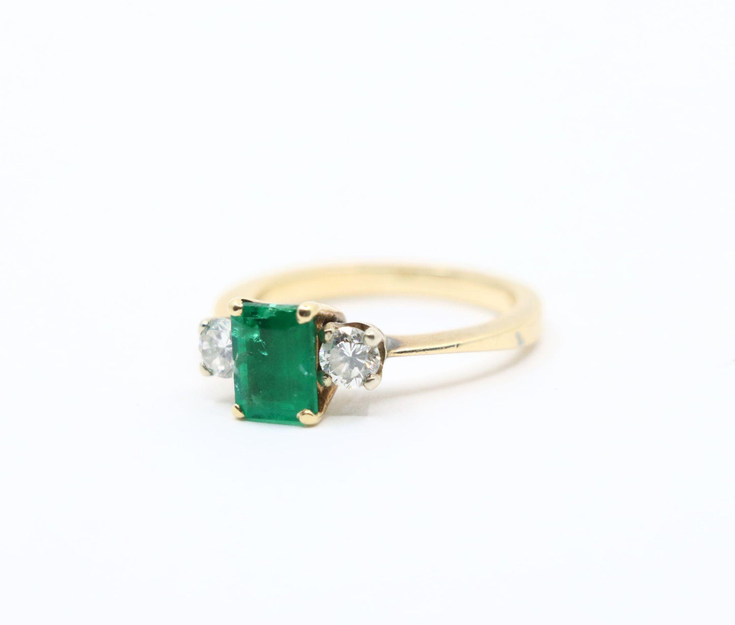 14K Gold Emerald Diamond Ring