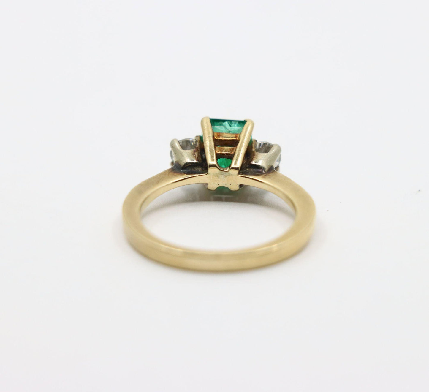 14K Gold Emerald Diamond Ring