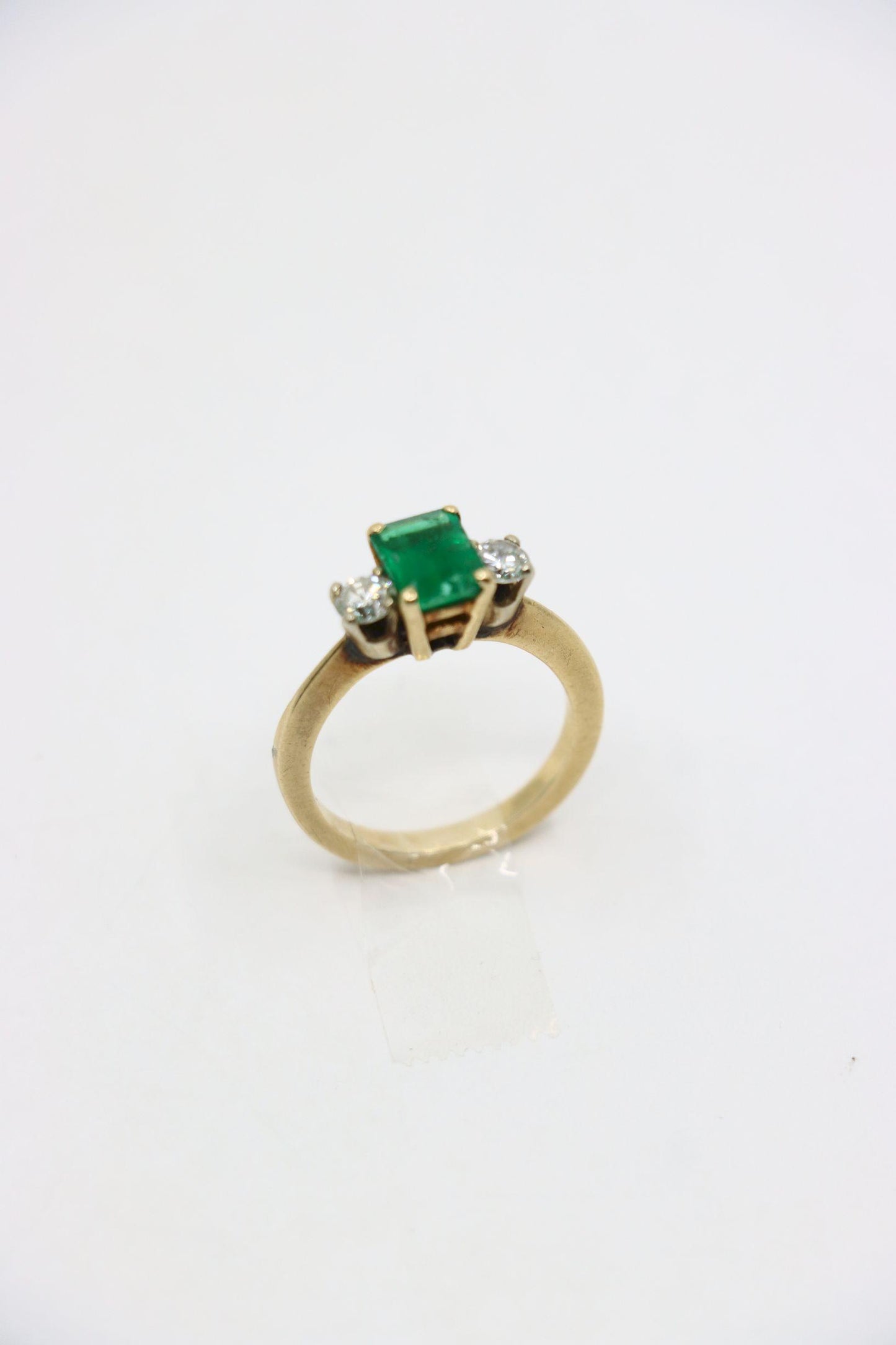 14K Gold Emerald Diamond Ring