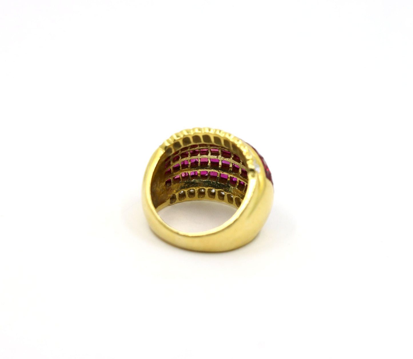 18K Gold Ruby Diamond Ring