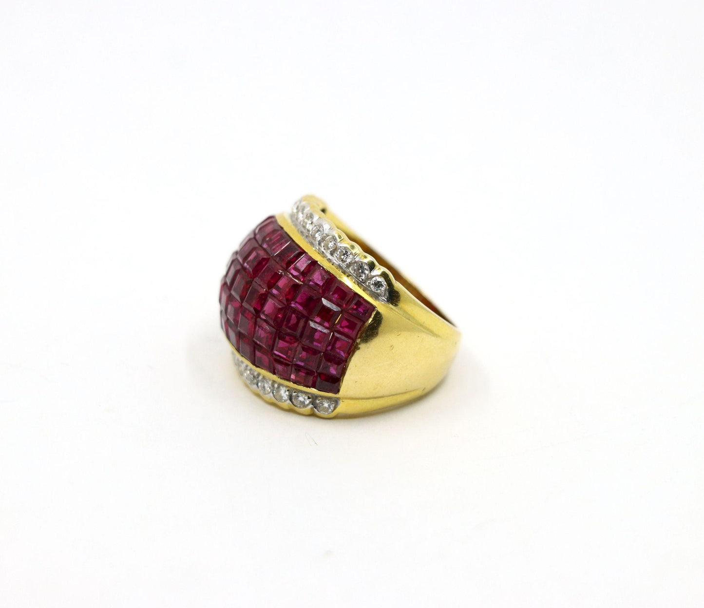 18K Gold Ruby Diamond Ring