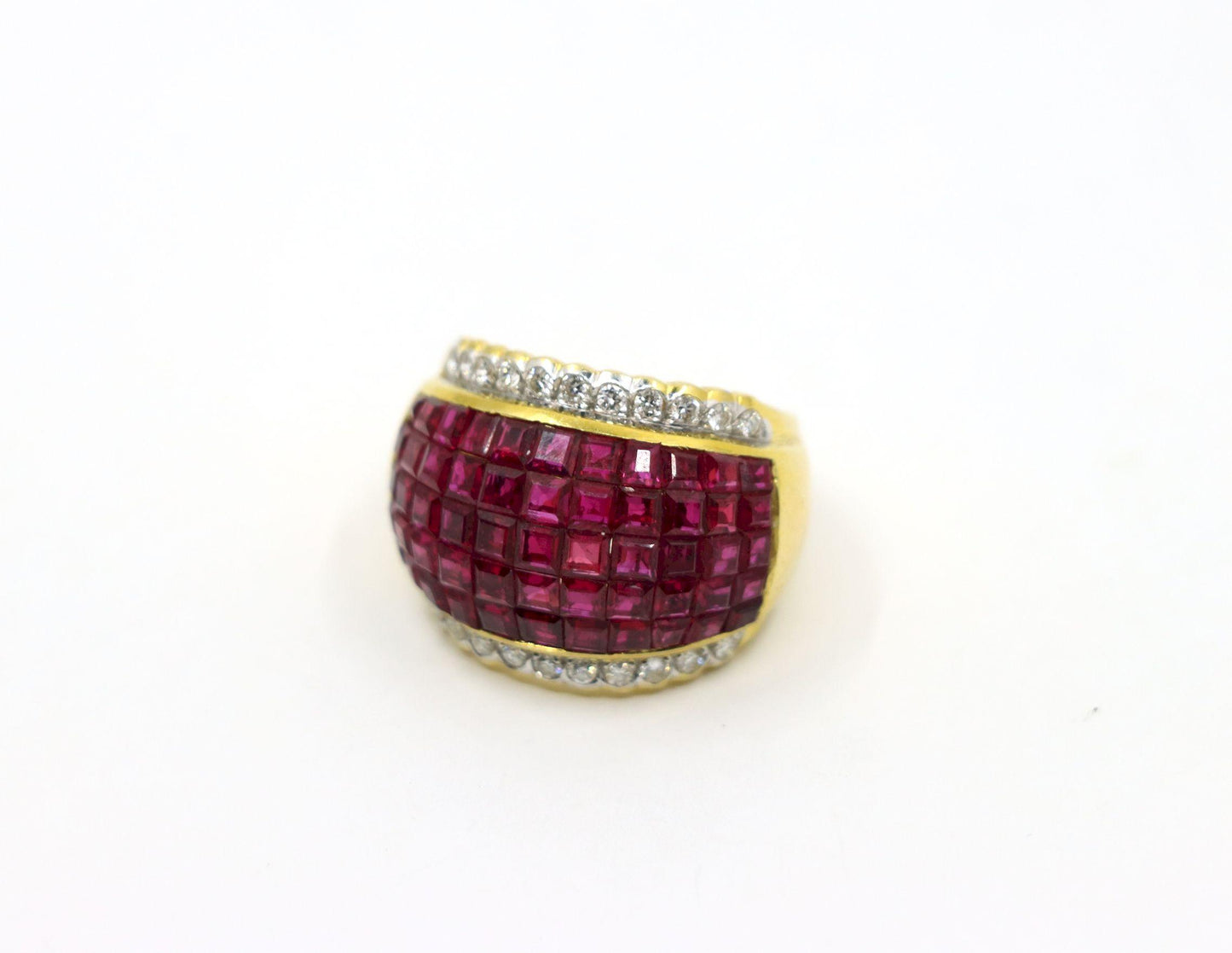 18K Gold Ruby Diamond Ring