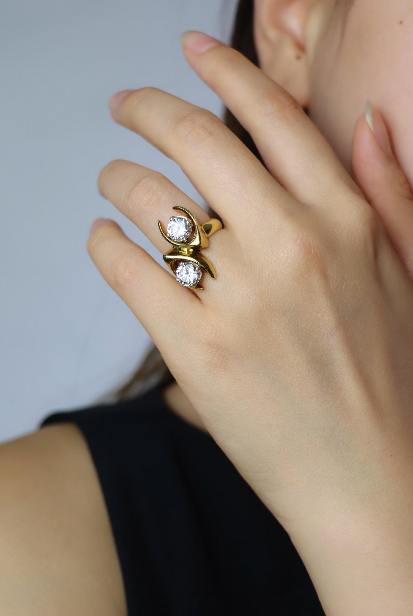 18K Gold GIA Certified Toi et Moi Diamond Ring