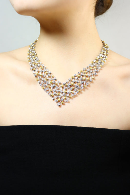 Vintage 18K Gold & Platinum Diamond Necklace