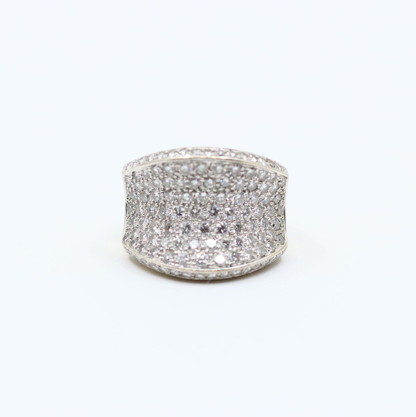 Vintage WCJ 3 Carat Diamond Pave Saddle Ring.