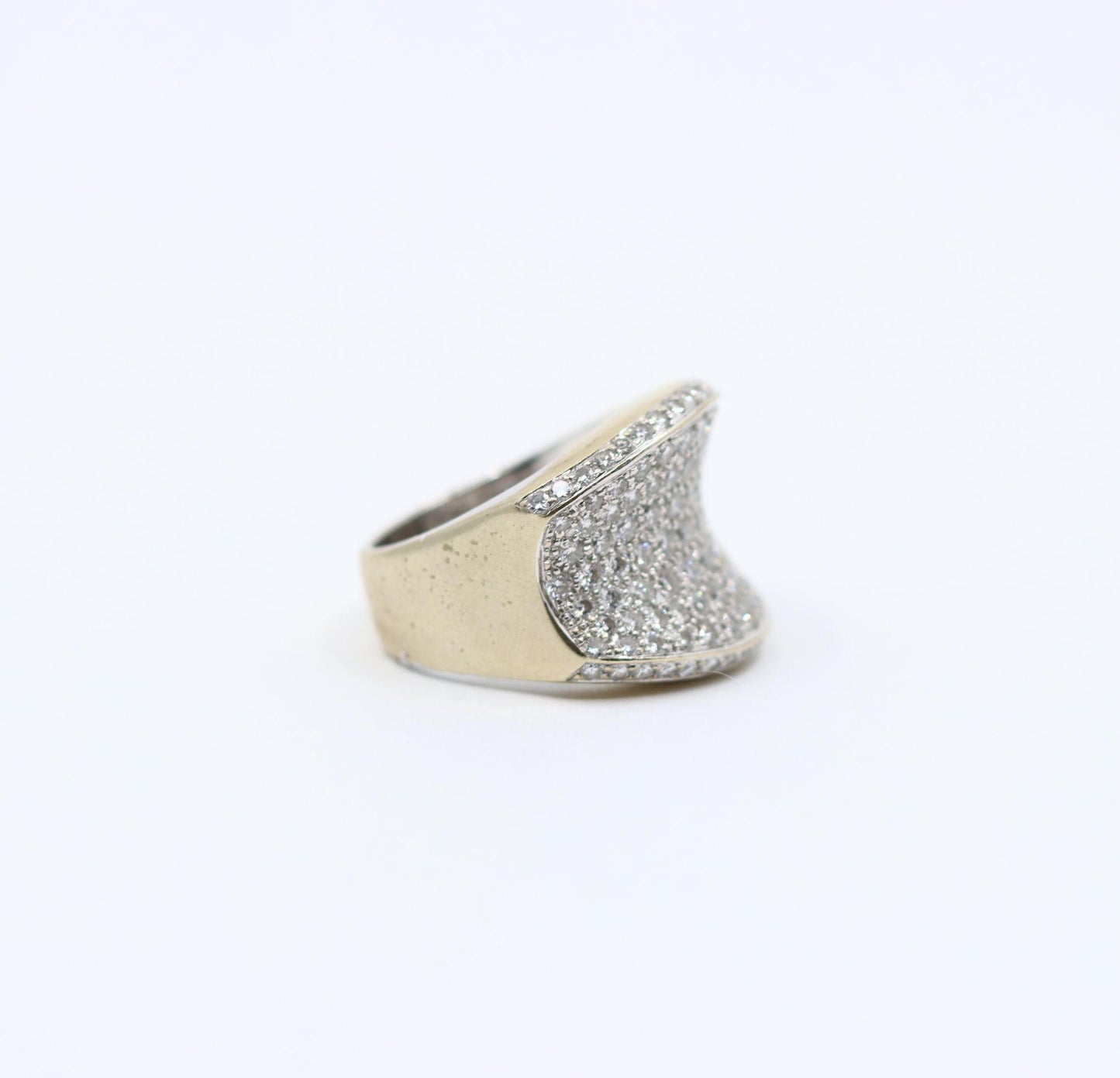 Vintage WCJ 3 Carat Diamond Pave Saddle Ring.