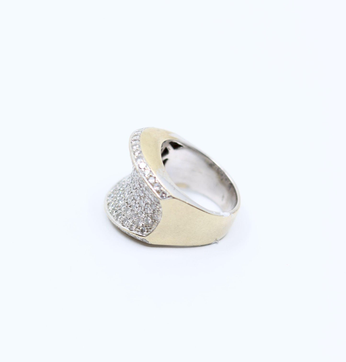 Vintage WCJ 3 Carat Diamond Pave Saddle Ring.