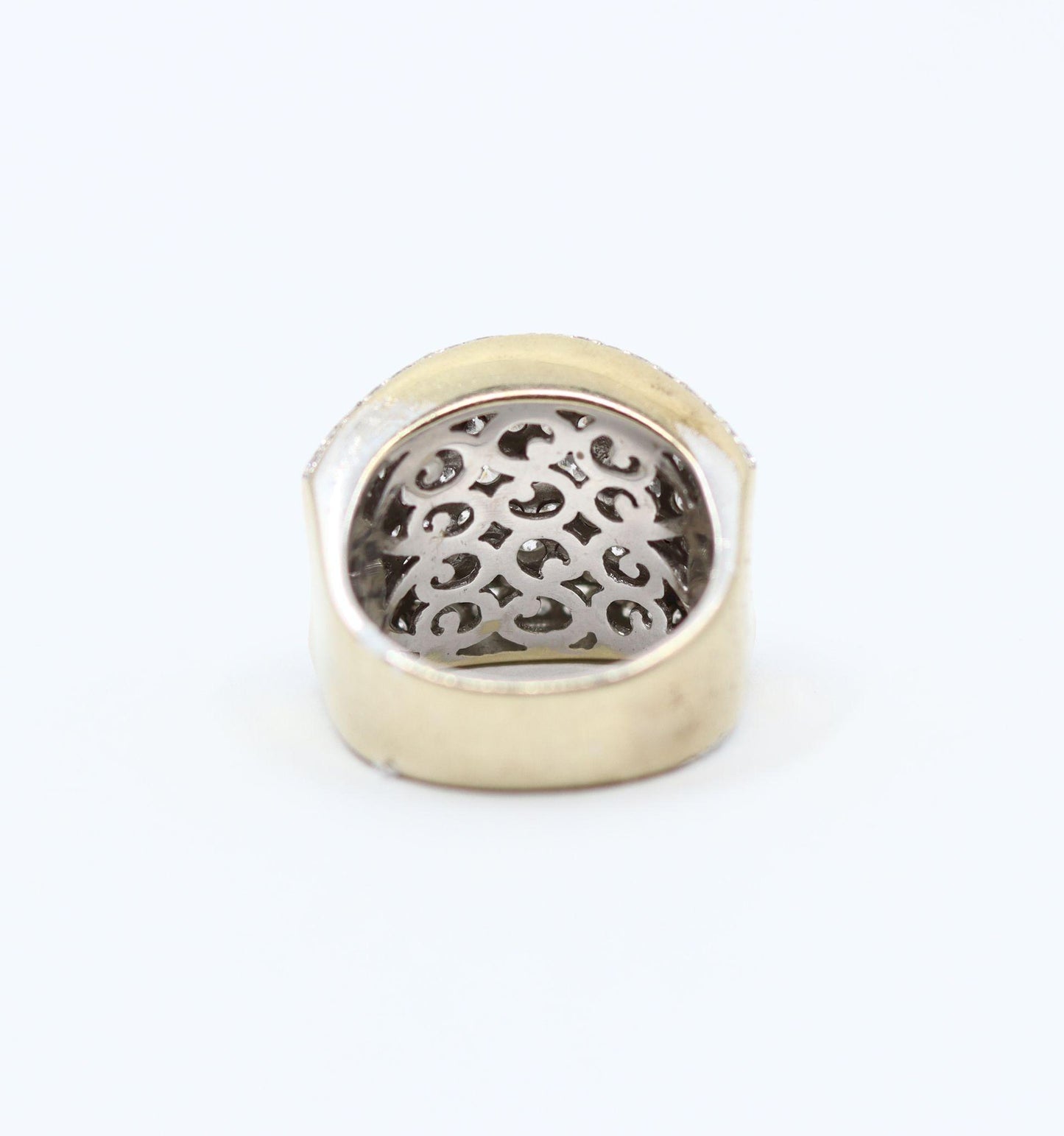 Vintage WCJ 3 Carat Diamond Pave Saddle Ring.