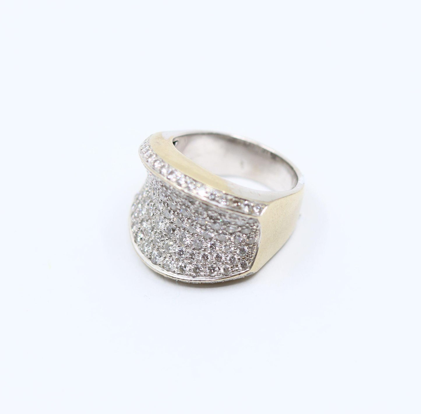 Vintage WCJ 3 Carat Diamond Pave Saddle Ring.