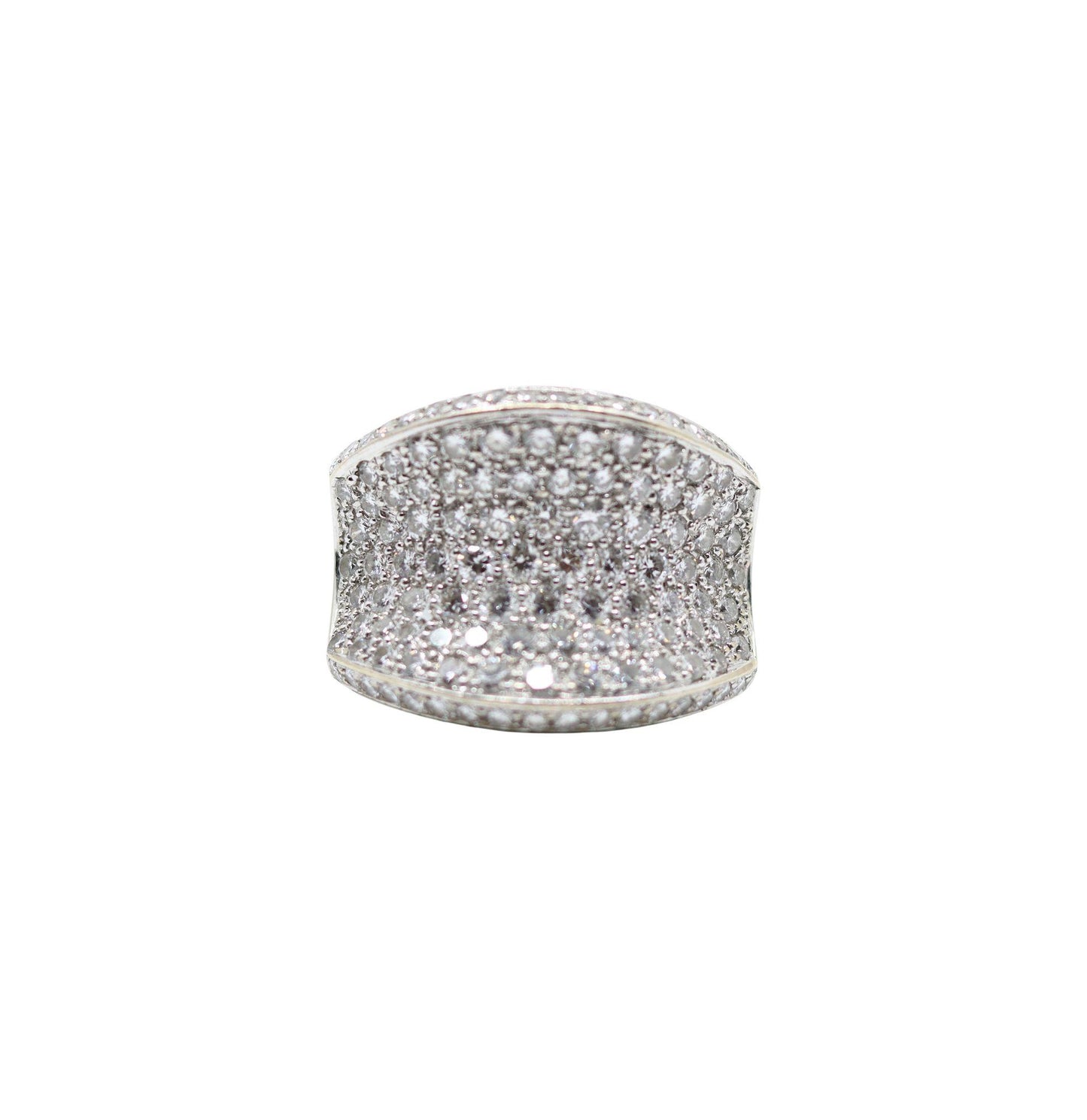 Vintage WCJ 3 Carat Diamond Pave Saddle Ring.