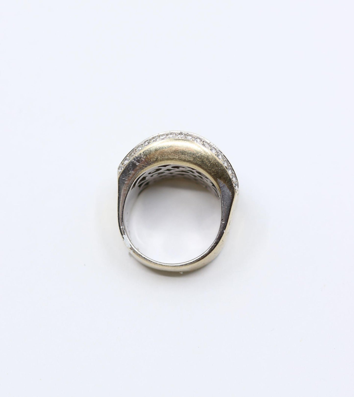 Vintage WCJ 3 Carat Diamond Pave Saddle Ring.