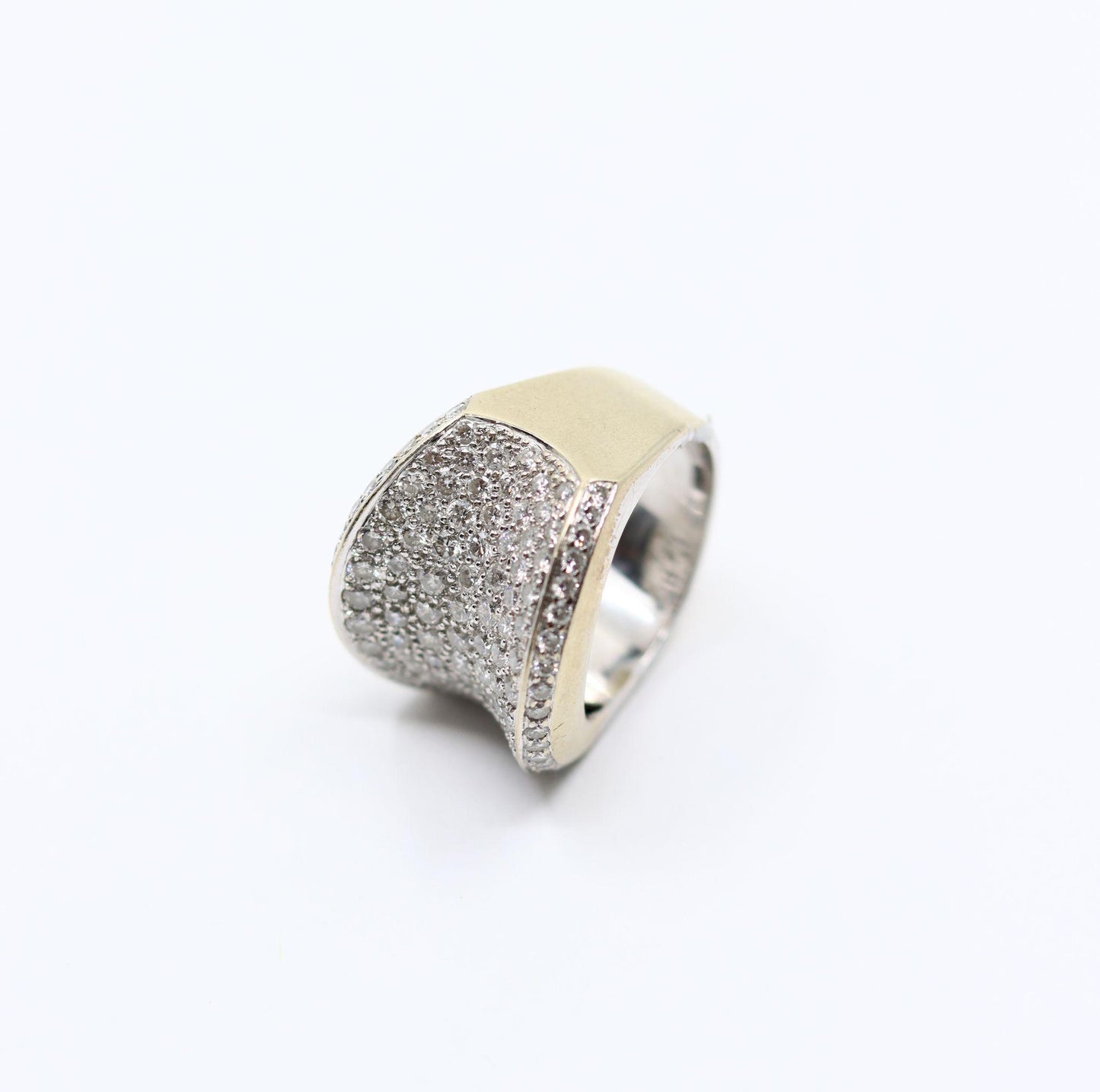 Vintage WCJ 3 Carat Diamond Pave Saddle Ring.