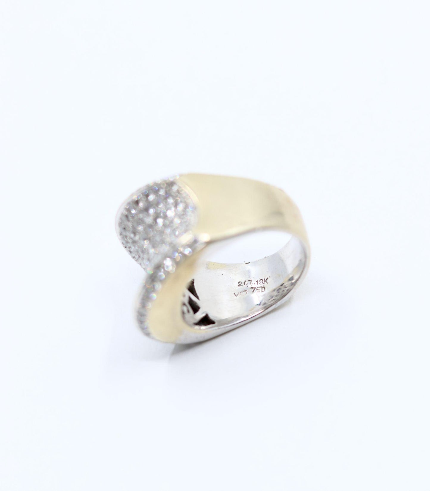 Vintage WCJ 3 Carat Diamond Pave Saddle Ring.