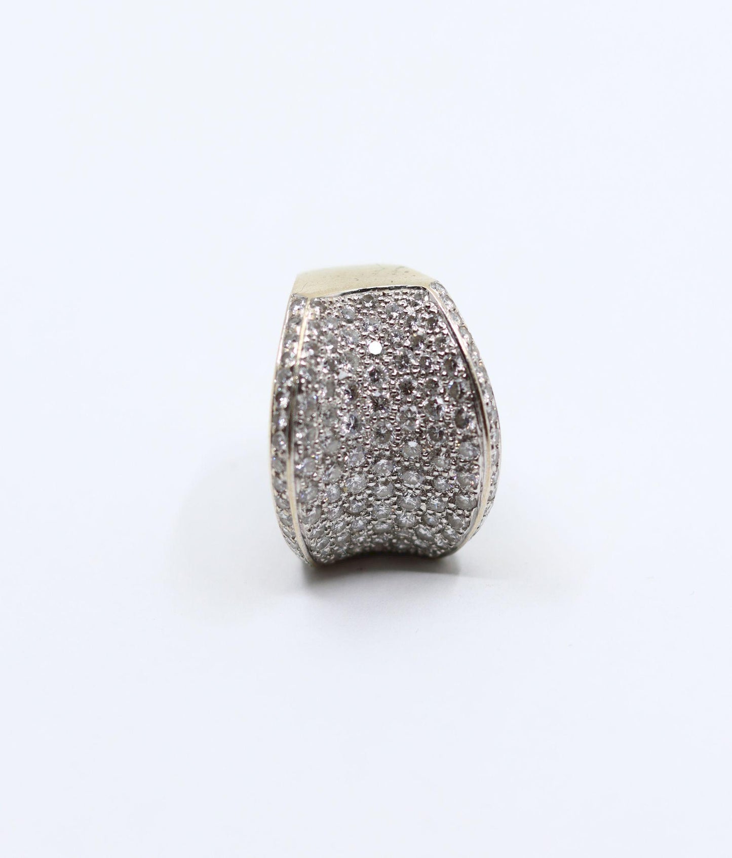 Vintage WCJ 3 Carat Diamond Pave Saddle Ring.