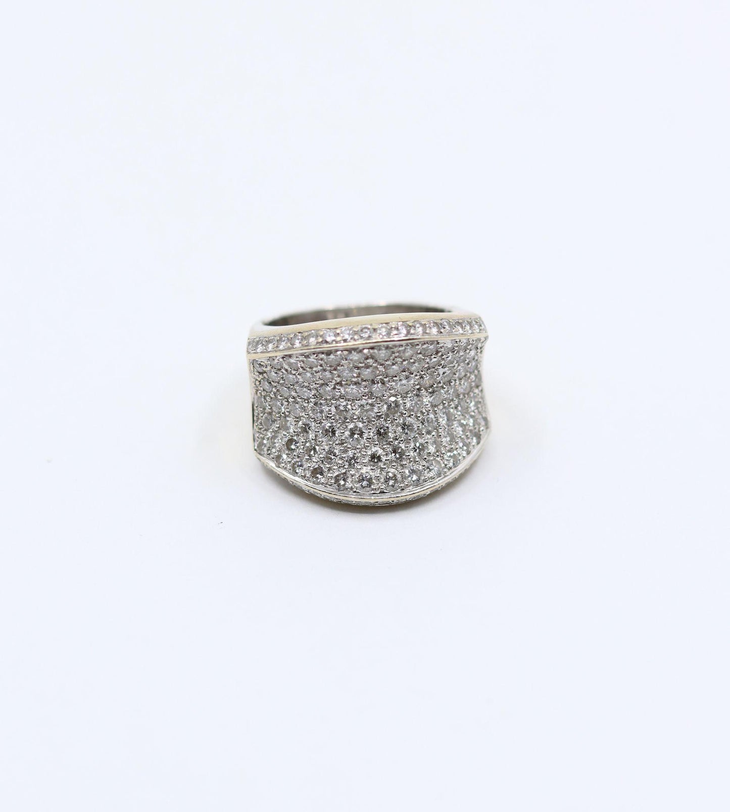 Vintage WCJ 3 Carat Diamond Pave Saddle Ring.
