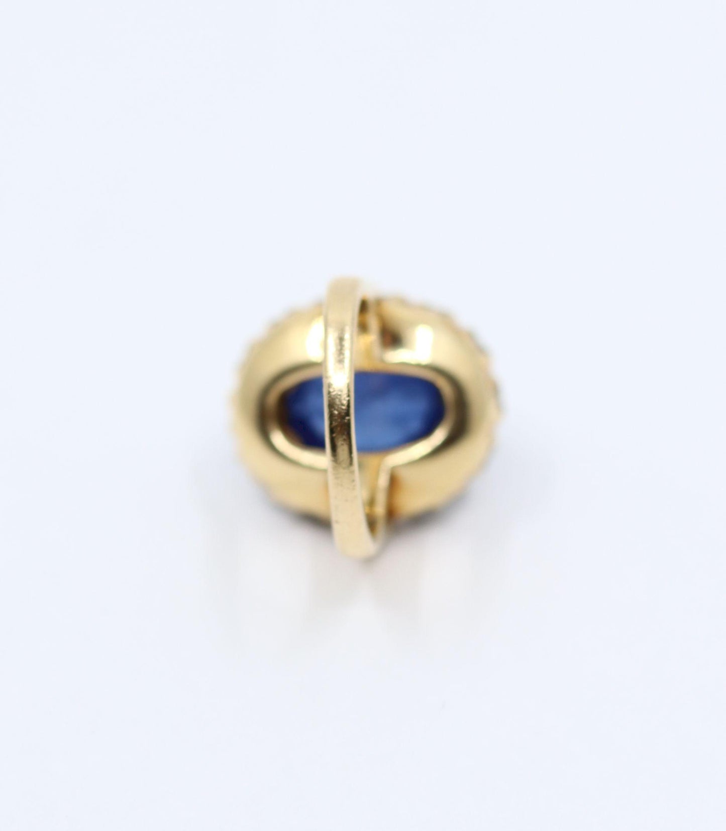 GIA Certified Vintage 14KT Gold Sapphire Cabochon Diamond Ring