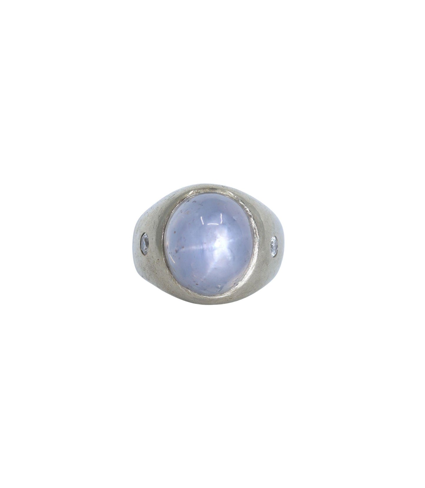 Vintage 14KT White Gold Star Sapphire Diamond Ring