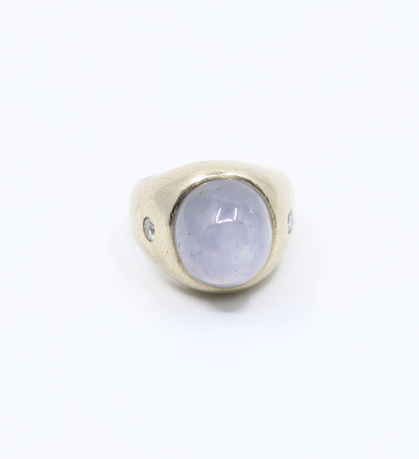 Vintage 14KT White Gold Star Sapphire Diamond Ring
