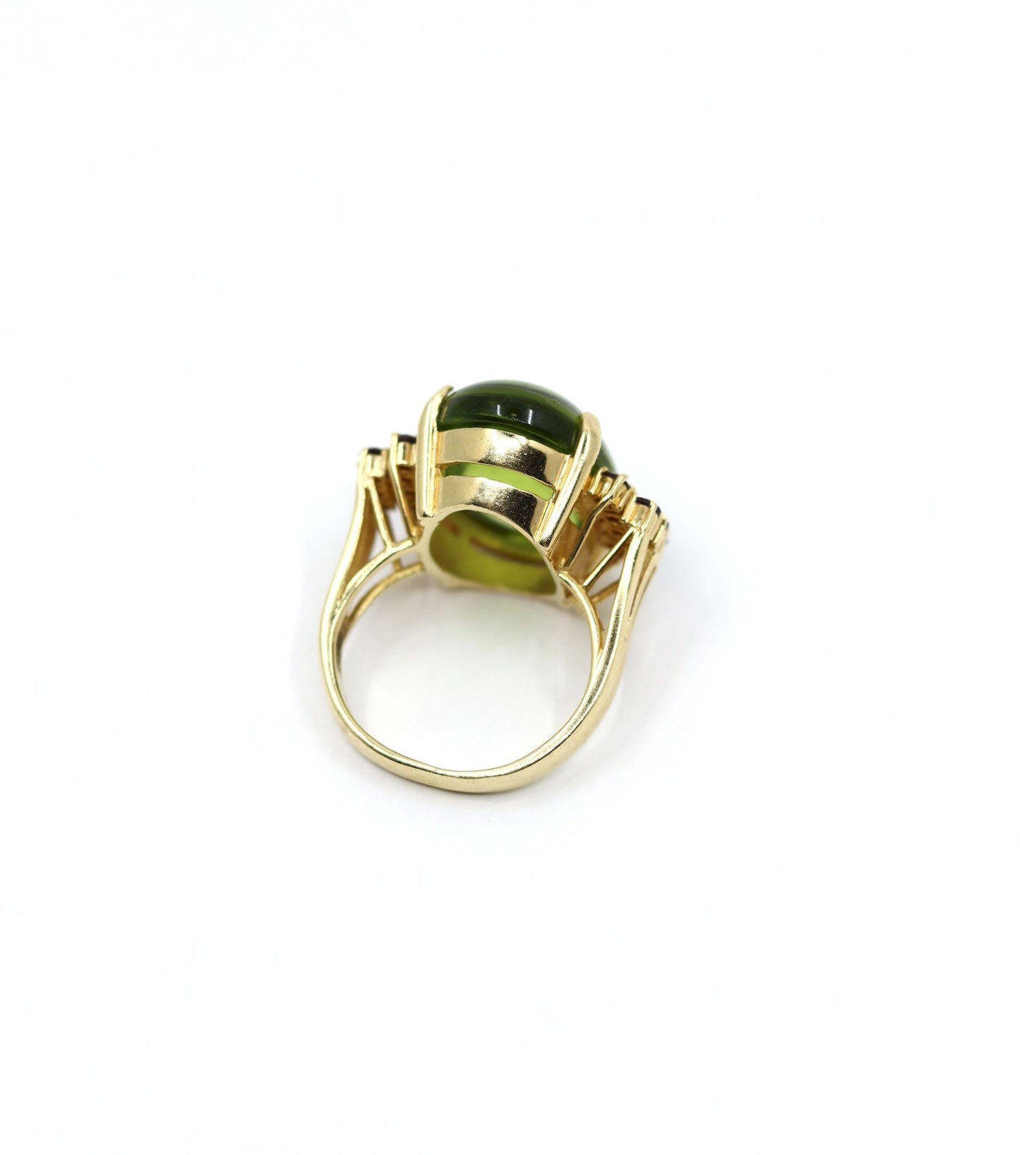 Vintage 14KT Gold Peridot Garnet Ring