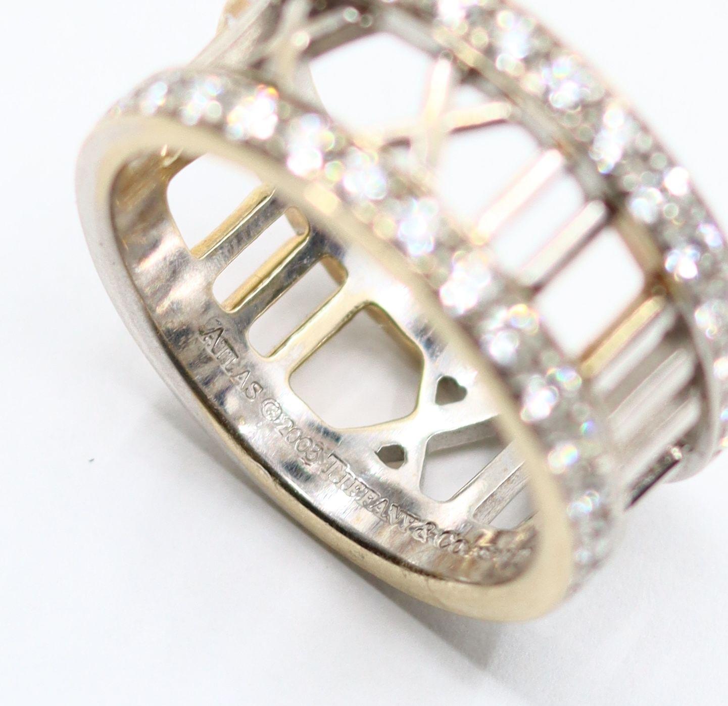 Vintage Tiffany & Co 18K White Gold Diamonds Open Atlas Ring