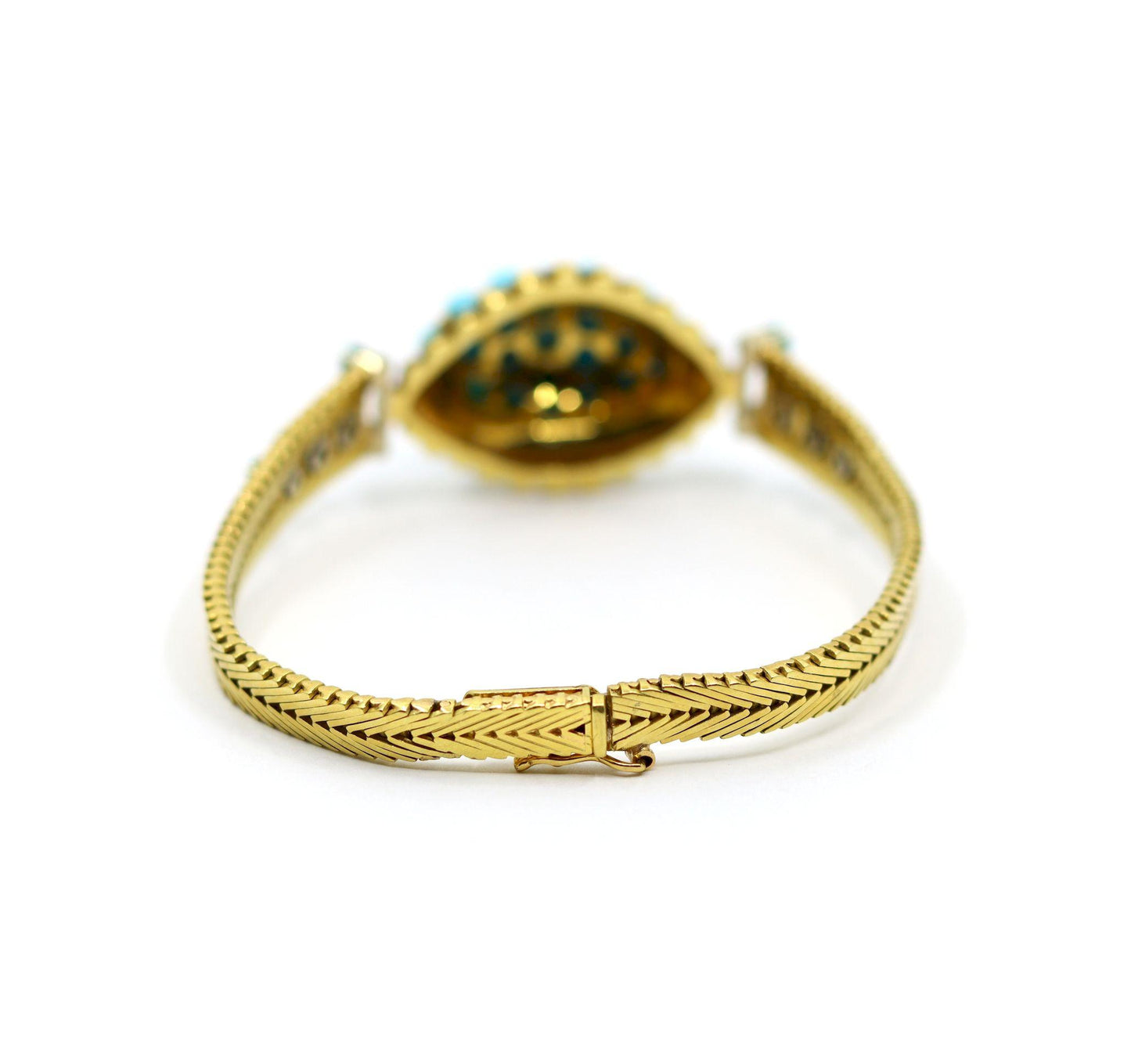 Vintage 18K Gold Turquoise Bead Bracelet