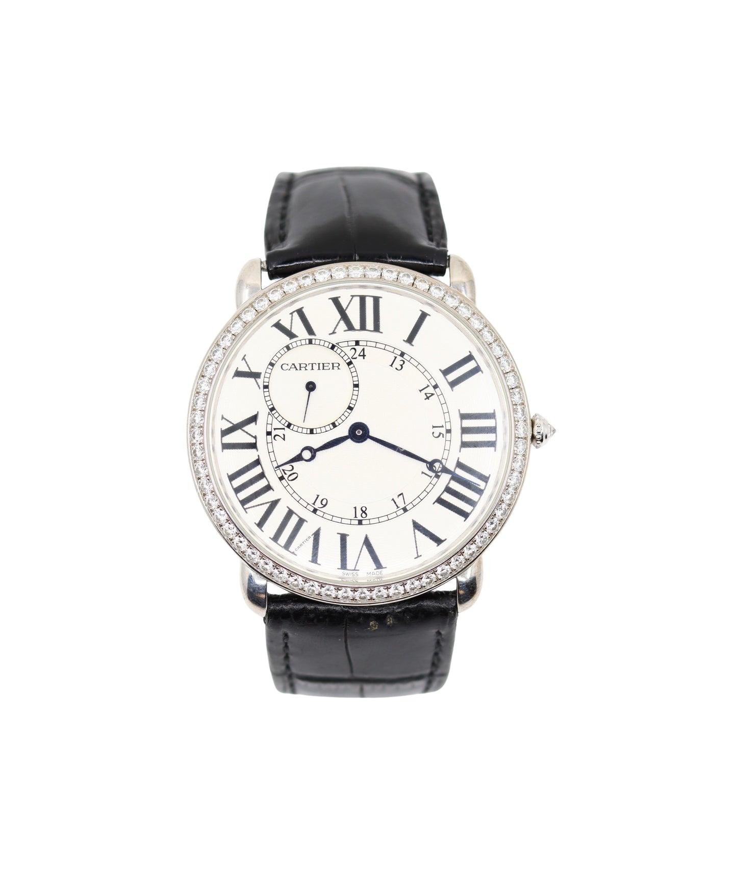 Cartier Ronde Louis 18K White Gold Diamond Watch