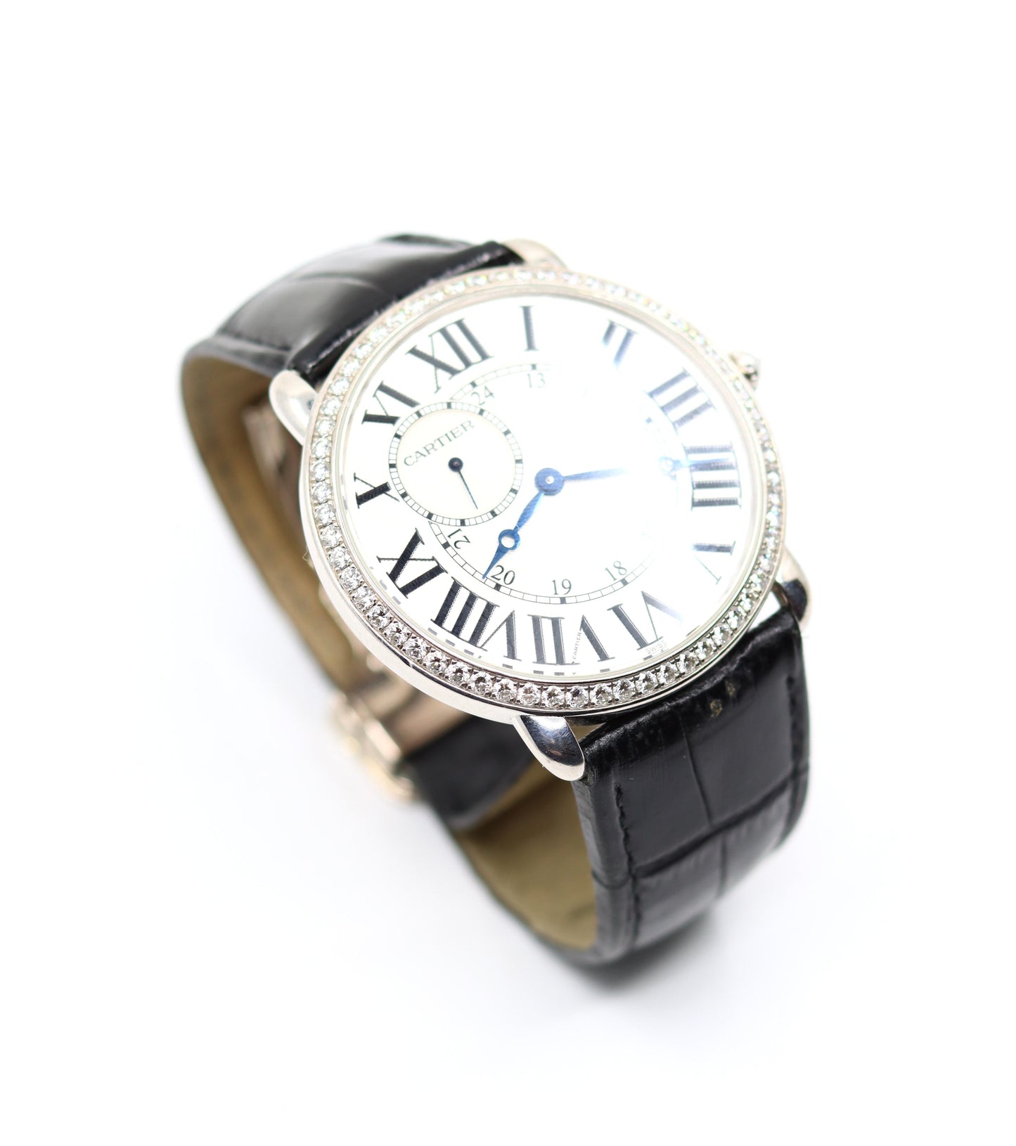 Cartier Ronde Louis 18K White Gold Diamond Watch