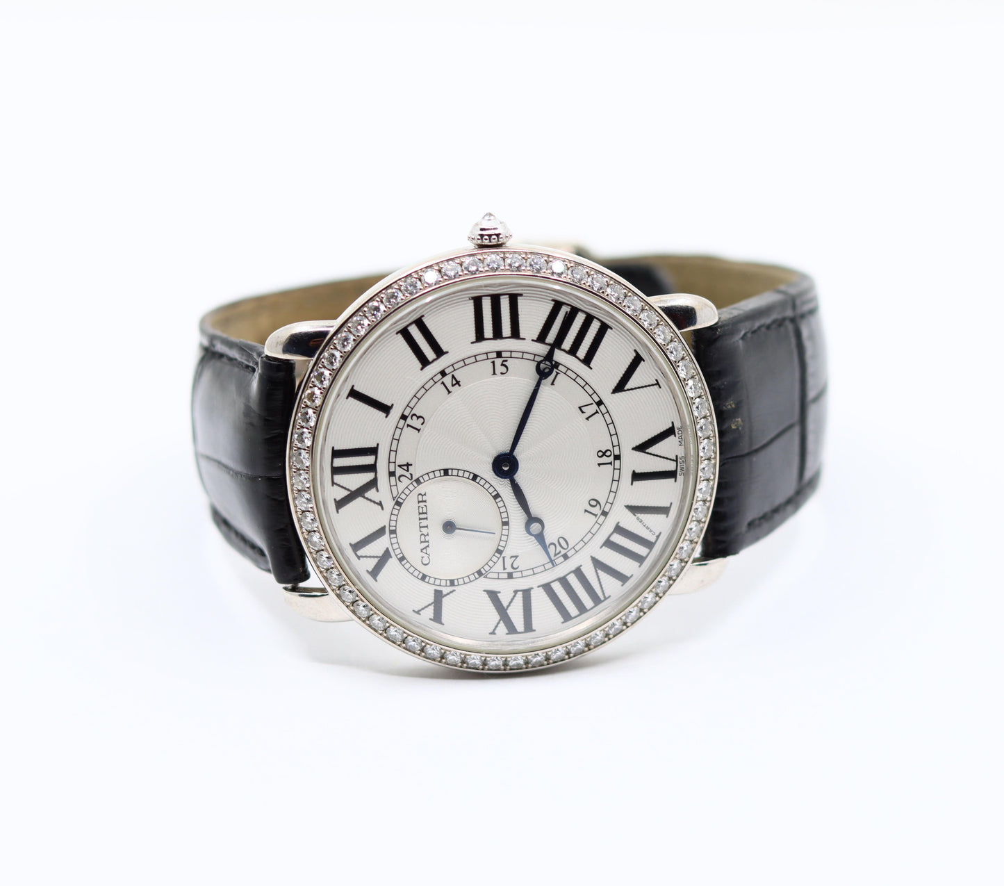 Cartier Ronde Louis 18K White Gold Diamond Watch