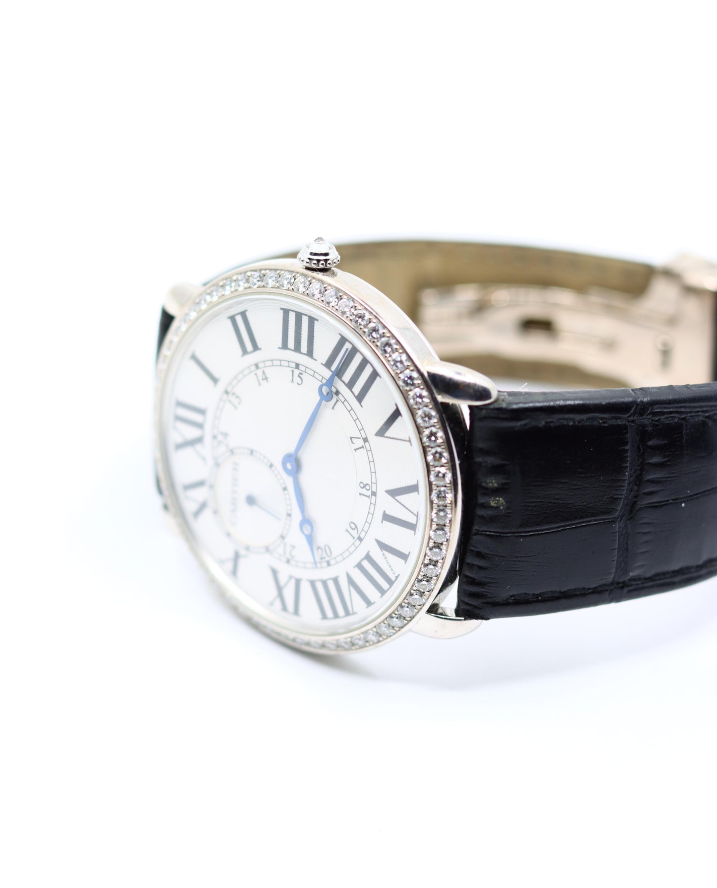 Cartier Ronde Louis 18K White Gold Diamond Watch